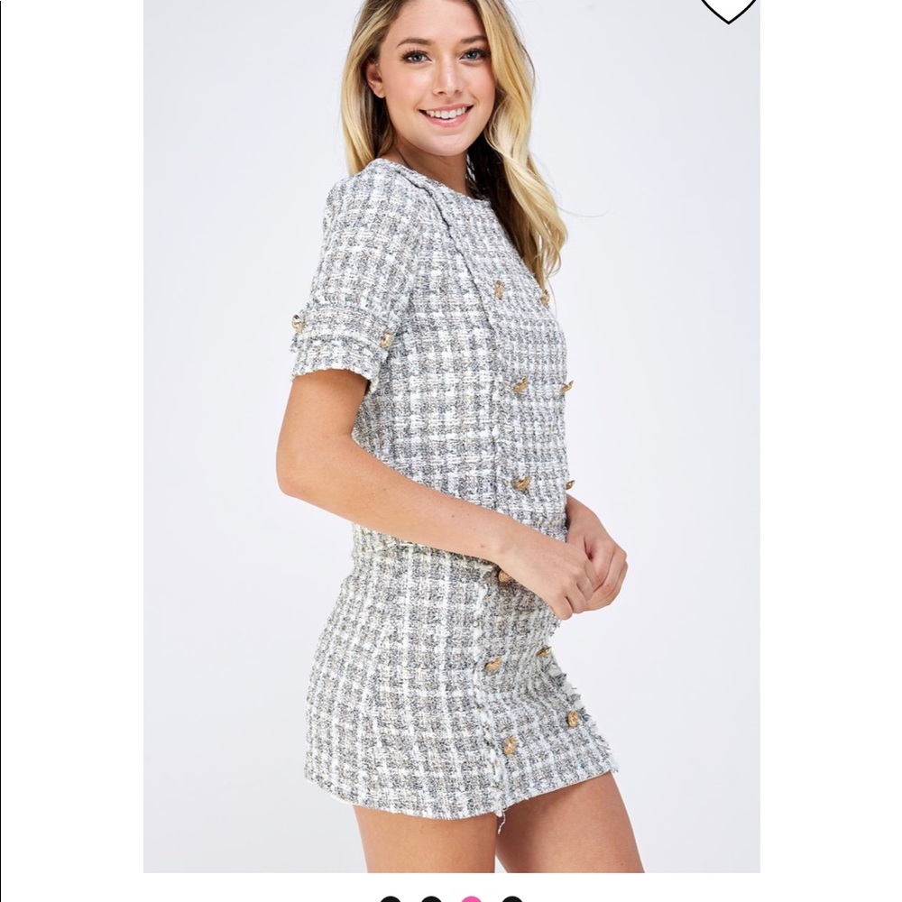 NWT DO+BE Heavy Tweed double breasted top